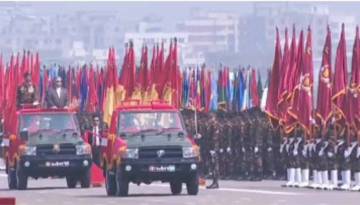 ১৮ বছর পর কুচকাওয়াজের মধ্য দিয়ে স্বাধীনতা দিবস উদযাপন