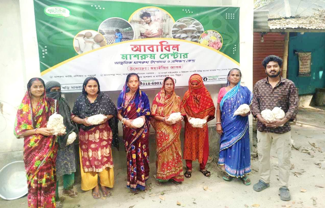 মাশরুমে বদলে যাচ্ছে গ্রাম: তরুণ উদ্যোক্তা মহাইমিন আলমের হাত ধরে স্বাবলম্বী শত নারী