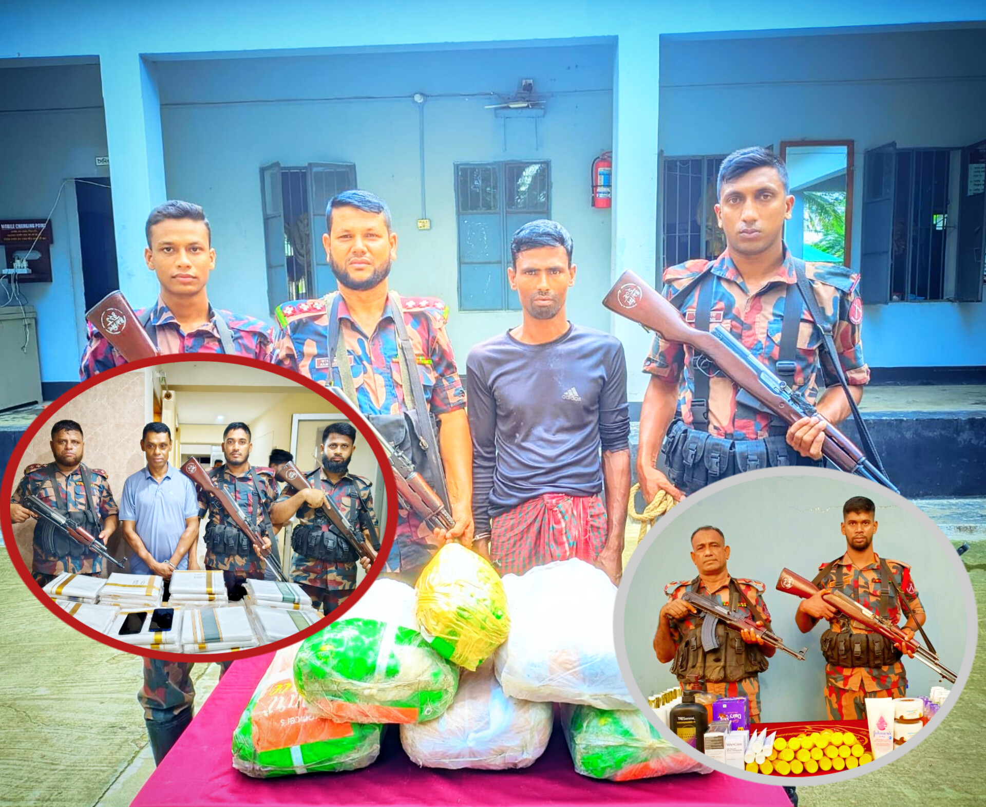 বেনাপোল সীমান্তে গাঁজা ভারতীয় ধুতি ও অবৈধ মালামালসহ আটক-২