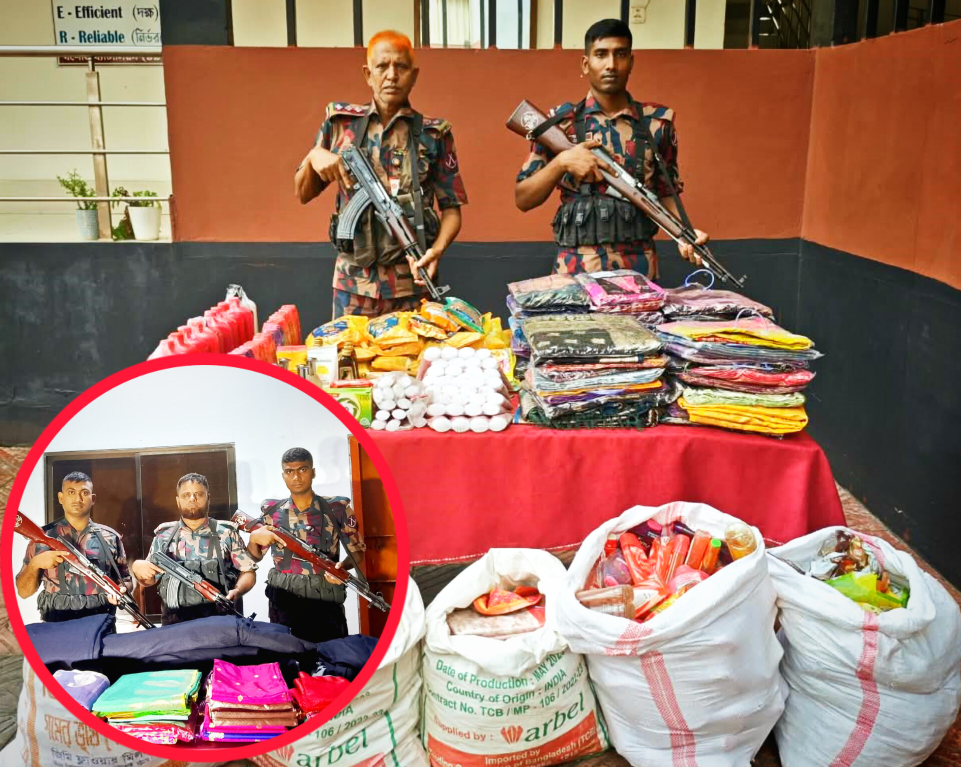 শাড়ি-কাপড় থেকে কসমেটিকস,বেনাপোল সীমান্তে বিজিবির অভিযানে বিপুল পণ্য জব্দ