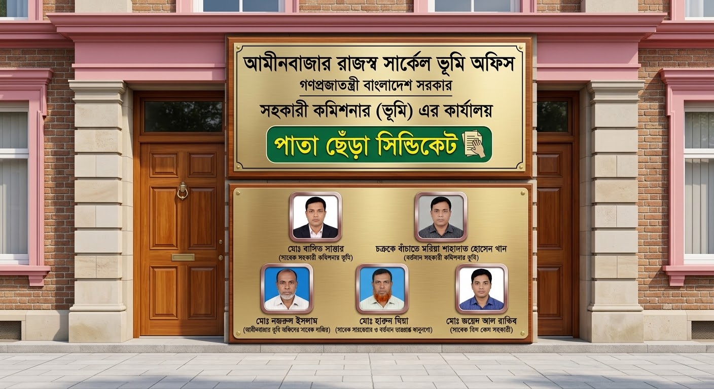আমিনবাজার রাজস্ব সার্কেল ভূমি অফিসে”পাতা ছেঁড়া সিন্ডিকেট”