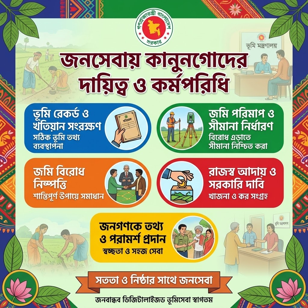 জনসেবায় কানুনগোদের ভূমিকা ও কর্মপরিধি