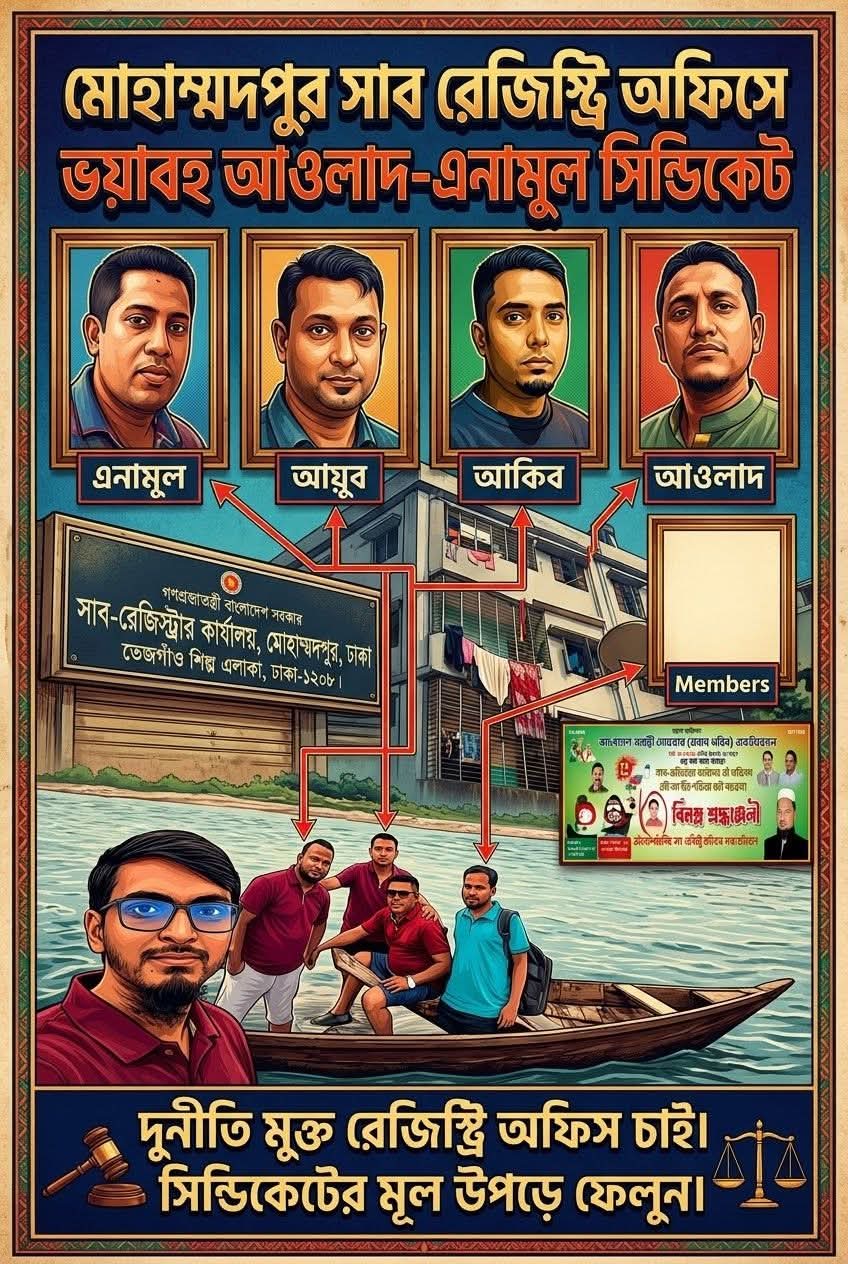 মোহাম্মদপুর সাব-রেজিস্ট্রার অফিসে ভয়াবহ আওলাদ-এনামূল সিন্ডিকেট